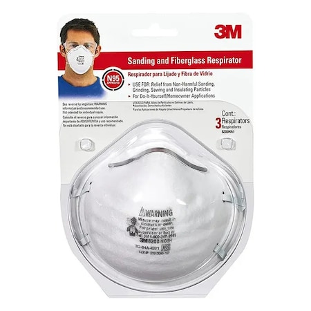 3M Tekk Protection Sanding and Fiberglass Respirator, PK 3 8200H3-DC